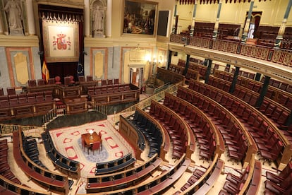 Vista general del Hemiciclo del Congreso de los Diputados.
