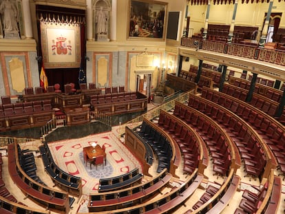 Plano general del hemiciclo del Congreso de los Diputados el pasado 12 de marzo de 2020.