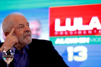 El expresidente Lula da Silva, este martes en un acto político con deportistas en São Paulo.