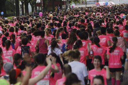 Participantes en la XI Carrera de la Mujer de Madrid, el mayor evento deportivo femenino de Europa. 11 de mayo de 2014.