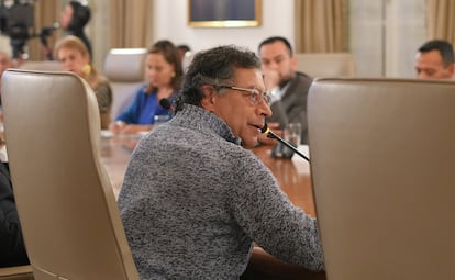 Gustavo Petro durante un consejo de ministros en Bogotá, el 3 de marzo 2025. 