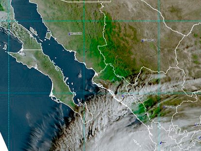 Mapa que muestra la llegada del huracán 'Norma' a Baja California Sur.