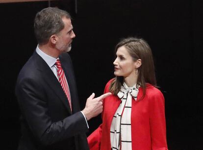 Los Reyes en el acto de entrega de acreditaciones de embajadores de la Marca España.