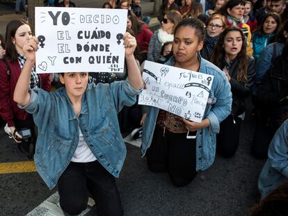 Manifestación en Madrid contra la sentencia de la Manada de Pamplona, el 4 de mayo de 2018.