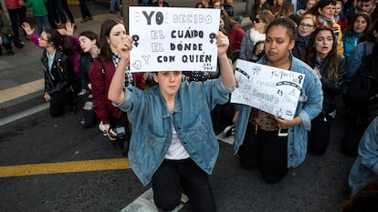 Manifestación en Madrid contra la sentencia de La Manada, el 4 de mayo de 2018.