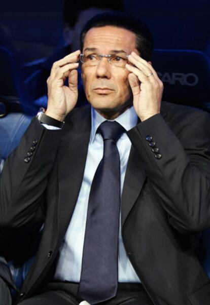 Luxemburgo, en un momento del partido de ayer en el Bernabéu.