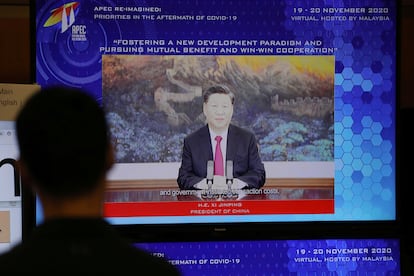 El presidente chino, Xi Jinping, durante su discurso ante la APEC.