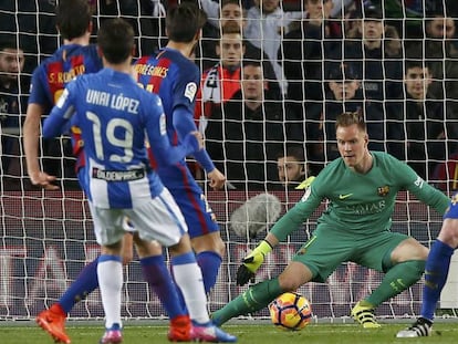 Ter Stegen debi&oacute; multiplicarse ante el Legan&eacute;s.