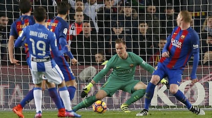 Ter Stegen debió multiplicarse ante el Leganés.
