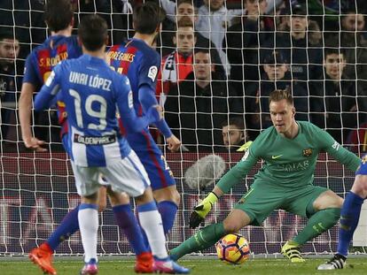 Ter Stegen debi&oacute; multiplicarse ante el Legan&eacute;s.