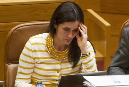 Paula Prado en su escaño en el Parlamento 