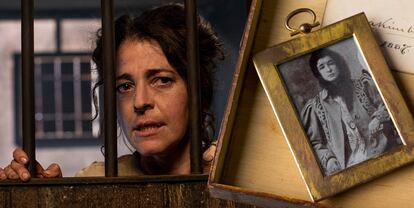 Nora Navas como Enrique Martí en 'La vampira de Barcelona'.