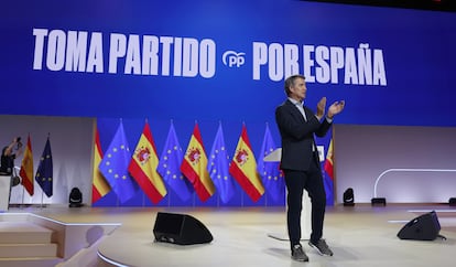 Alberto Núñez Feijóo, en el acto de clausura del XXI Congreso Nacional del PP celebrado este domingo en el IFEMA en Madrid.