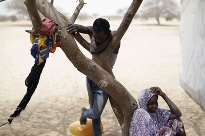 Nigerianos que huyeron de Boko Haram, en un campamento en Chad.