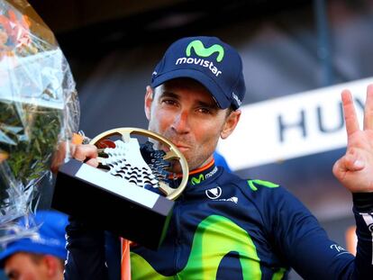 Valverde, con su cuarto trofeo de la Flecha Valona.