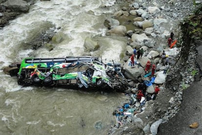 Escena del accidente ocurrido esta semana en Perú.