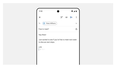 Interfaz de Gmail para Android utilizando una función de Gemini