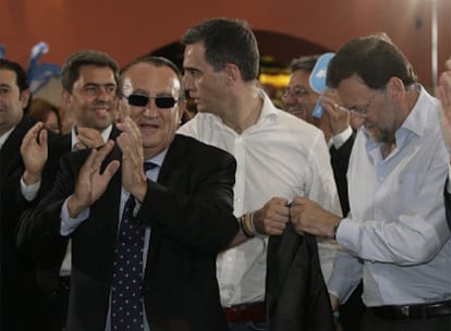 Fabra y Rajoy, durante un acto electoral hoy en Castellón.