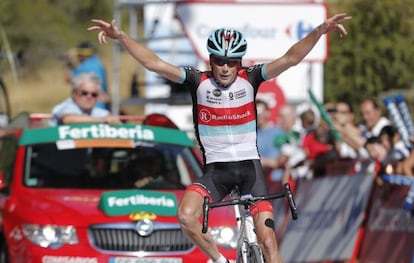 Chris Horner celebra la victoria. 