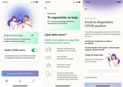 Radar Covid, la app del Gobierno de España.