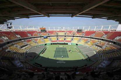 Vista panorámica del Centro Olímpico de Tenis durante el entrenamiento de Rafa Nadal.