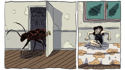 Ilustración de interior del libro 'La sombra de la cucaracha', de Cecilia 'Gato' Fernández.
