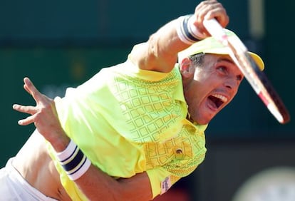 Bautista, durante su partido con el canadiense Pospisil. 