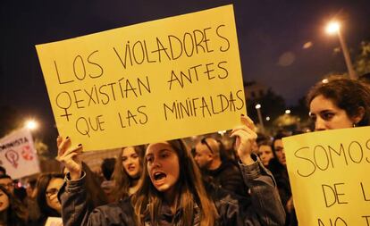 Manifestación en Barcelona contra la violencia machista el 25 de noviembre de 2017.