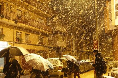 La nevada esta mañana en Terrassa