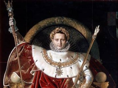 Retrato de Napoleón en su trono, obra de Ingres, perteneciente a la colección del Museo de la Armada de París. 