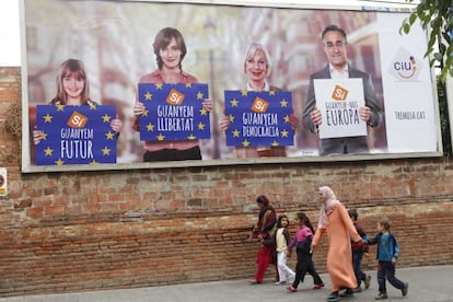 Propaganda electoral de CiU, en Terrassa.