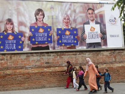 Propaganda electoral de CiU, en Terrassa.