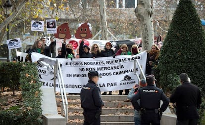 Activistas de la Plataforma de Afectados por la Hipoteca (PAH).