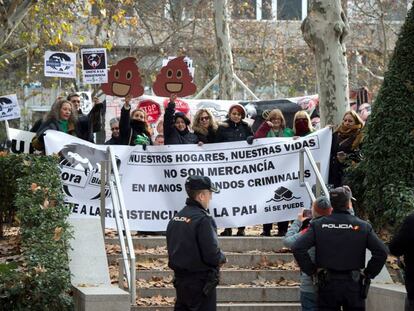 Activistas de la Plataforma de Afectados por la Hipoteca (PAH).