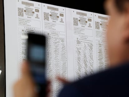 Detalle de uno de los formularios de votación de las legislativas de Colombia.
