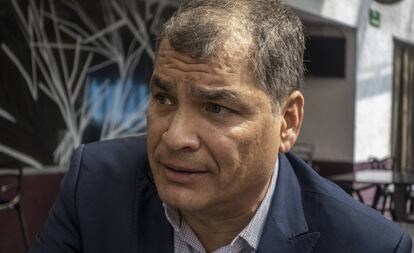 Rafael Correa, durante uma entrevista ao EL PAÍS em 2019.