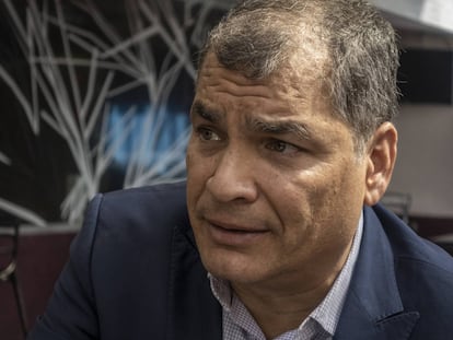 Rafael Correa, durante uma entrevista ao EL PAÍS em 2019.