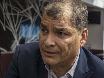 Rafael Correa, durante una entrevista con EL PAÍS en 2019.