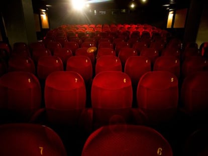 Sala vacía de un cine madrileño.