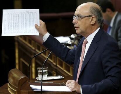 El ministro de Hacienda, Cristóbal Montoro, en una intervención reciente en el Congreso.