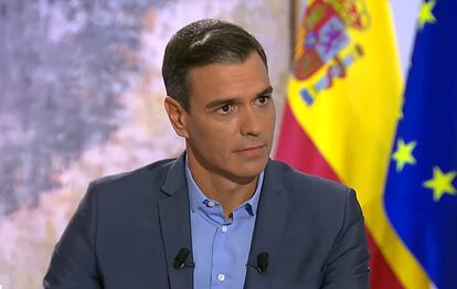 Pedro Sánchez, durante la entrevista en RTVE este martes.