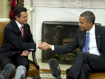 Barack Obama with Mexican President Enrique Peña Nieto in the White House last November.