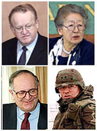 Los encargados de investigar la ofensiva de Yenín: el ex presidente de Finlandia, el ex alto comisario para los refugiados, el ex jefe de la Cruz Roja; y su asesor militar.
