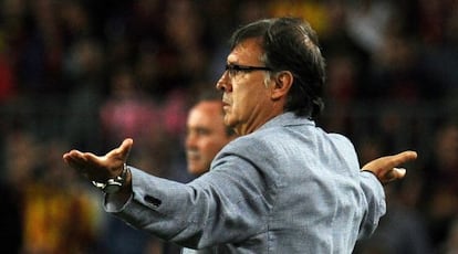 Tata Martino, durante el duelo ante el Valladolid.