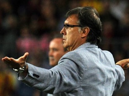 Tata Martino, durante el duelo ante el Valladolid.