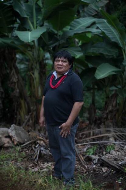 Almir Suruí, líder indígena en Terra dos Pater Suruí.