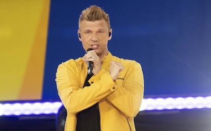 Nick Carter num show no Central Park, Nova York, em 13 de julho.