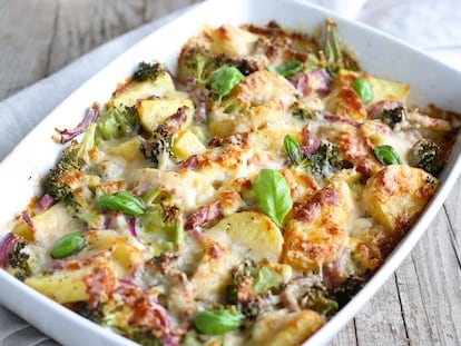 Potatoes, vegetables and a creamy sauce makes a fabulous base.