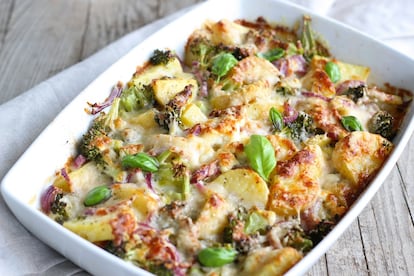 Potatoes, vegetables and a creamy sauce makes a fabulous base.