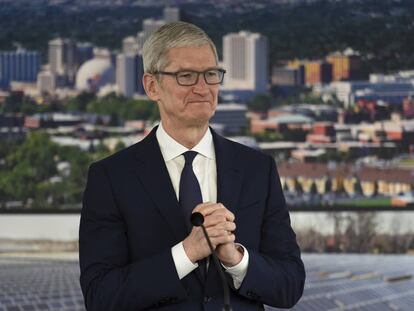Tim Cook, CEO de Apple, durante una reciente visita a Reno (Nevada).